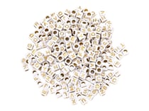 Perles Alphabet Carré Blanc/Dorées - Créalia