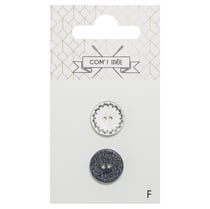 Boutons nacrés -  x 4 -  15 mm - Bleu