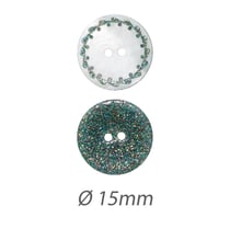 Boutons nacrés -  x 4 -  15 mm - Vert