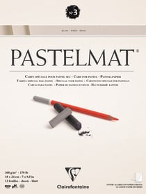 Bloc pastel Pastelmat n°3 360 g - 18 x 24 cm - Blanc -12 feuilles