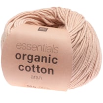 Pelote de fil à tricoter 100% coton - Rico Design - Essentials Organic Cotton Aran - Poudre 05