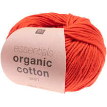 Pelote de fil à tricoter 100% coton - Rico Design - Essentials Organic Cotton Aran - Rouge 10