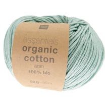 Pelote de fil à tricoter 100% coton - Rico Design - Essentials Organic Cotton Aran - Menthe 11