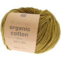 Pelote de fil à tricoter 100% coton - Rico Design - Essentials Organic Cotton Aran - Olive 14