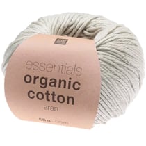 Pelote de fil à tricoter 100% coton - Rico Design - Essentials Organic Cotton Aran - Argent 18