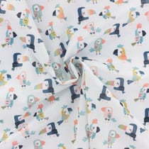 Tissu pul imperméable 50 x 155 cm - imprimé toucan
