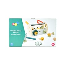 Caisse à outils en bois et 23 accessoires