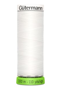 Fil à coudre Gütermann - RPET - Blanc n°824
