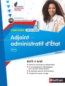 Concours Adjoint administratif d'État - Ecrit + Oral - Catégorie C - Concours 2019-2020 - Format : ePub 3