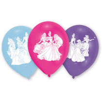 6 Ballons Latex - Princesses Disney - 23cm