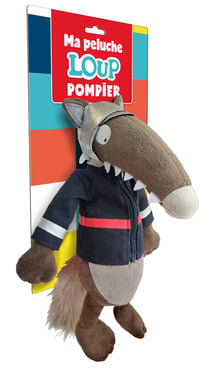 Ma peluche Loup pompier