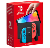 Nintendo Switch (modèle OLED) avec manettes Joy-Con bleu néon / rouge néon