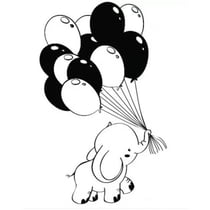 Tampons bois Aladine - Ballon éléphant