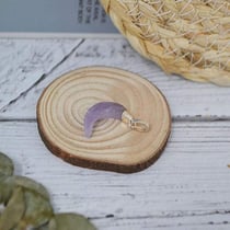 Pendentif lune argent - Pierres naturelles - Lithothérapie