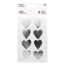 Stickers coeur argent- 3 x 2 cm