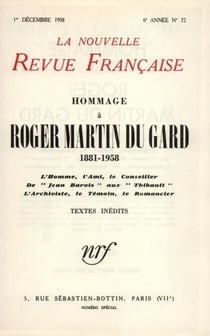 Hommage ŕ Roger Martin du Gard N' 72 (Décembre 1958) - (1881-1958)