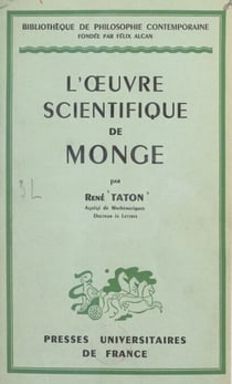 L'œuvre scientifique de Monge
