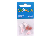 6 pompons en fils de coton de 1cm de couleur rose - Créalia
