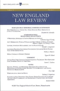 New England Law Review: Volume 51, Number 1 - Winter 2017