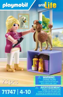 Playmobil - Toiletteuse avec caniche et accessoires - 71747