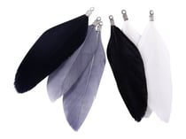 6 plumes - noires, grises et blanches - Créalia