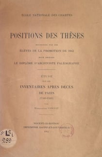 Étude sur les inventaires après décès de Paris (1500-1560)