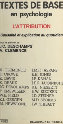 L'Attribution - Causalité et explication au quotidien