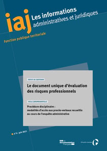 IAJ : Le document unique d’évaluation des risques professionnels - Juin 2021
