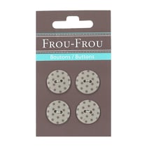4 BOUTONS POIS TAUPE CLAIR 18MM TAUPE CLAIR 18MM