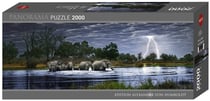 Puzzle 2000 pièces - Panorama herds of elephant