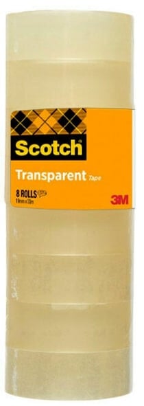 Lot de 8 rubans transparents Scotch - 19 mm x 33 m