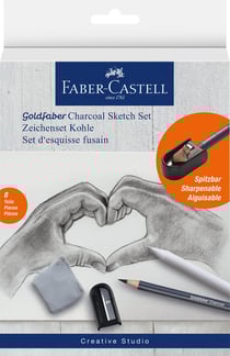 Lot de 8 esquisses au fusain - Faber-Castell - Goldfaber
