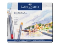 Crayons de couleur aquarellables pointe moyenne - Faber-Castell - Assorties - Goldfaber Aqua - 48 crayons