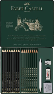Coffret 20 crayons graphite - Faber Castell - Pitt Graphite Matt/Castell 9000