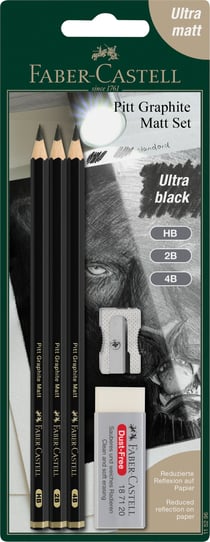 Lot de 5 crayons mats HB/2B/4B - Faber-Castell - Pitt Graphite