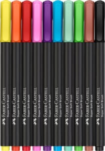 Lot de 10 feutres pointe brush - Faber Castell - Black Edition