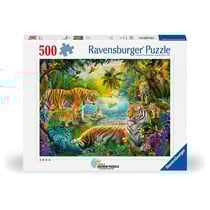 Puzzle 500 pièces - Tigres dans l'oasis