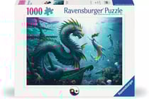 Puzzle 1000 pièces - Dragon, sirène et tortues des profondeurs
