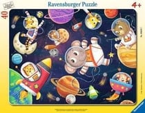 Puzzle cadre 30-48 pièces - Lea animaux dans l'espace - Ravensburger