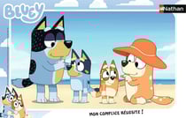 Puzzle cadre 15 pièces - Bluey à la plage / Bluey
