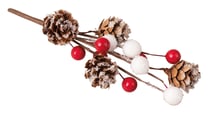 Branche avec baies rouge + pomme de pin - Rayher 