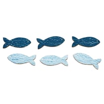 Lot de 8 accessoires adhésifs bois Rayher - Poisson