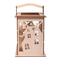 Lanterne en bois modèle maison hantée - 15,3x15,3xX26,5 cm