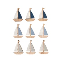Lot de 9 accessoires adhésifs bois Rayher - Bâteaux