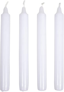 Lot de 4 bougie chandelle - Blanc 