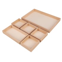 Lot de 6 plateaux modulables en bois Rayher - 31,5x21,5x3cm