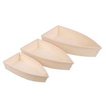 Lot de 3 bâteaux de pêche en bois brut Rayher