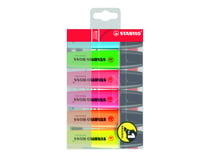 Lot de 6 surligneurs pointe large - STABILO - Couleurs assorties - BOSS ORIGINAL