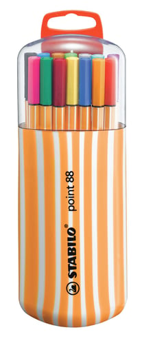 Stylo feutre pointe fine STABILO point 88 - Étui carton de 18 stylo feutre  fin, Coloris intenses : STABILO: : Fournitures de bureau