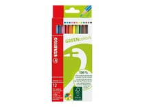Lot de 12 crayons de couleur pointe moyenne - STABILO - Couleurs assorties - GREENcolors